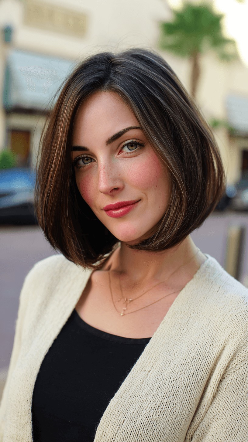 Stylish Blunt Bob with Subtle Face Framing
