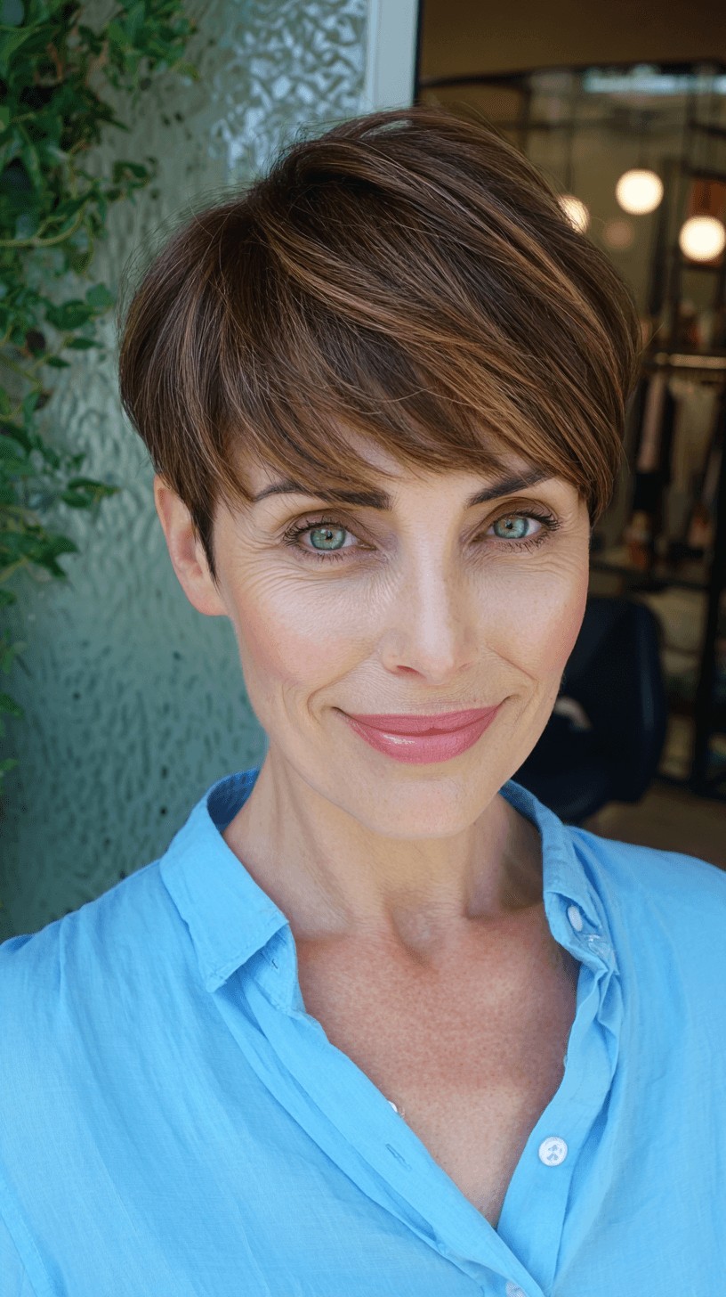 Stylish Brunette Textured Crop with Light Layers