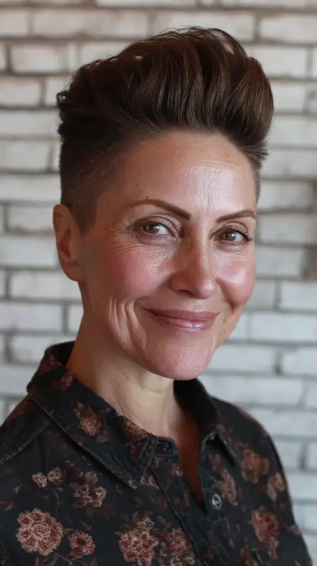 Stylish Pompadour Pixie with Edgy Undercut