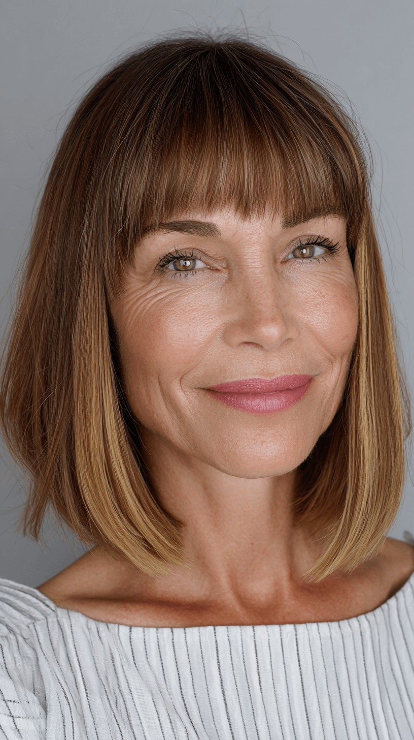 Stylish Straight Bob with Soft Bangs