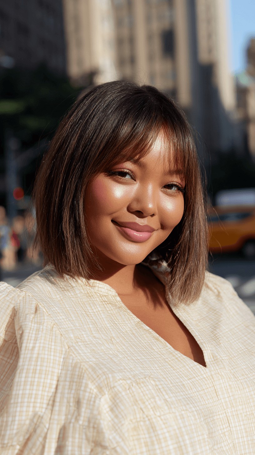 Stylish Textured Bob with Subtle Bangs