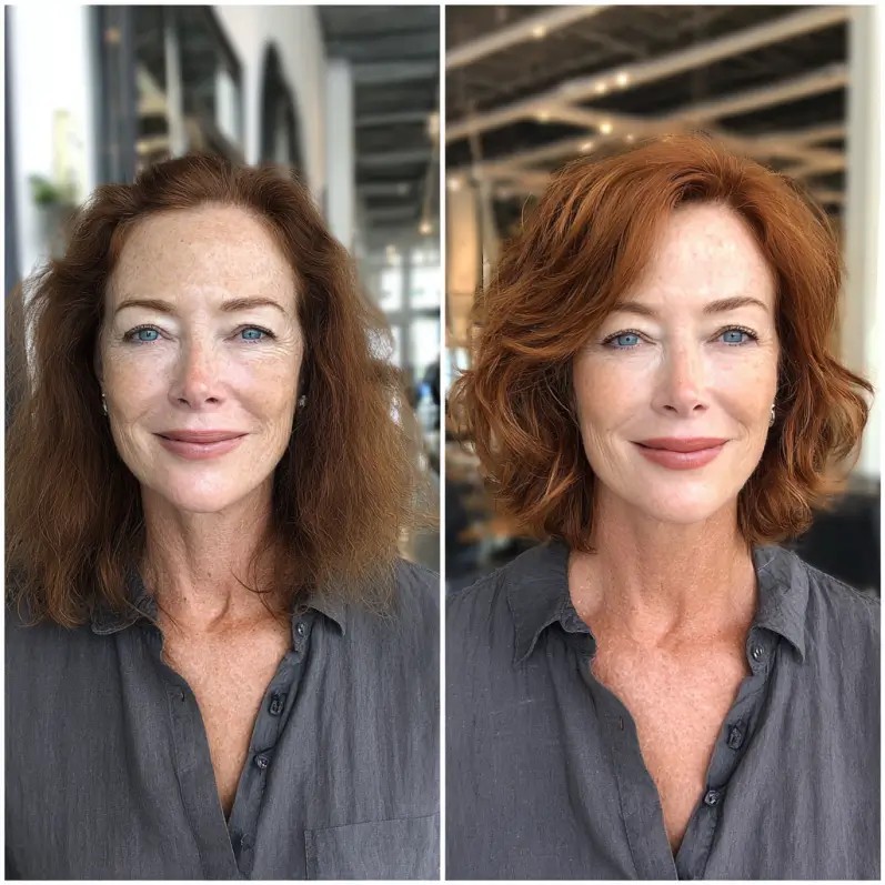 Textured Auburn Shag with Soft Waves