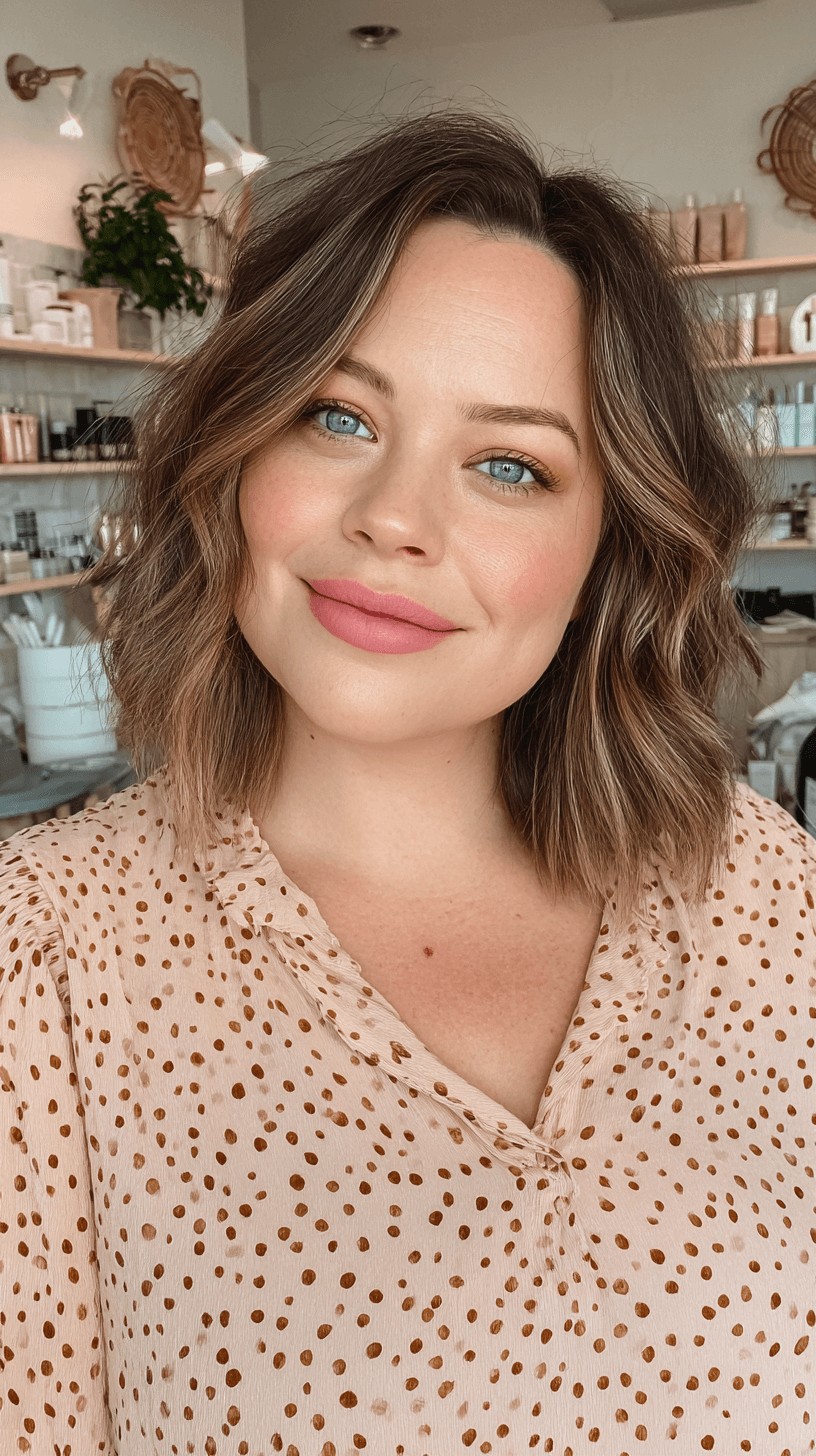 Textured Beachy Lob with Subtle Highlights