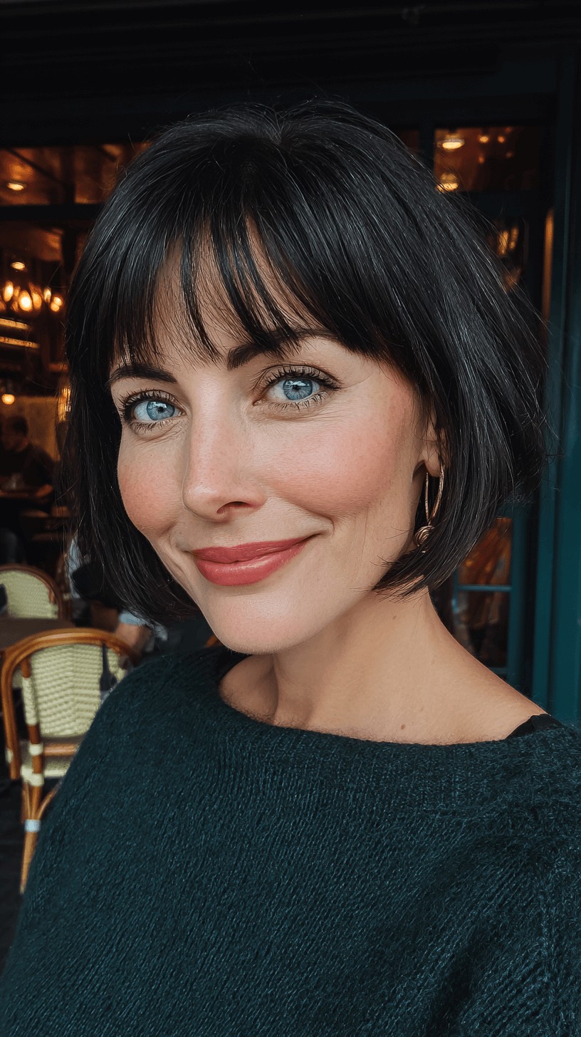 Textured Bob with Soft Blunt Bangs