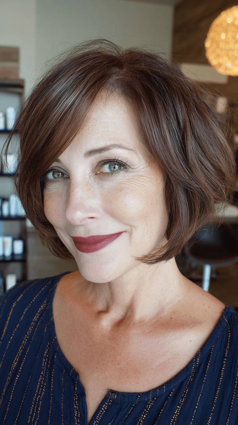 Textured Bob with Soft Waves and Rich Depth