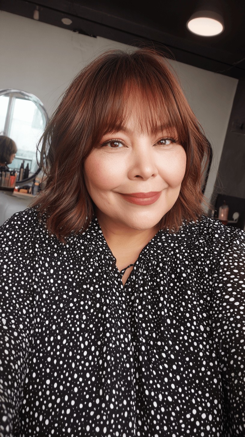 Textured Chin-Length Bob with Soft Bangs