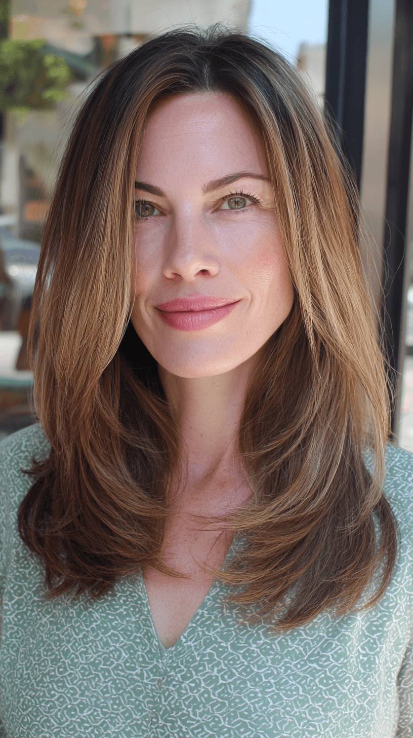 Textured Mid-Length Cut with Subtle Highlights