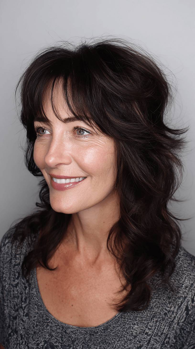 Textured Modern Mullet with Soft Face-Framing Layers