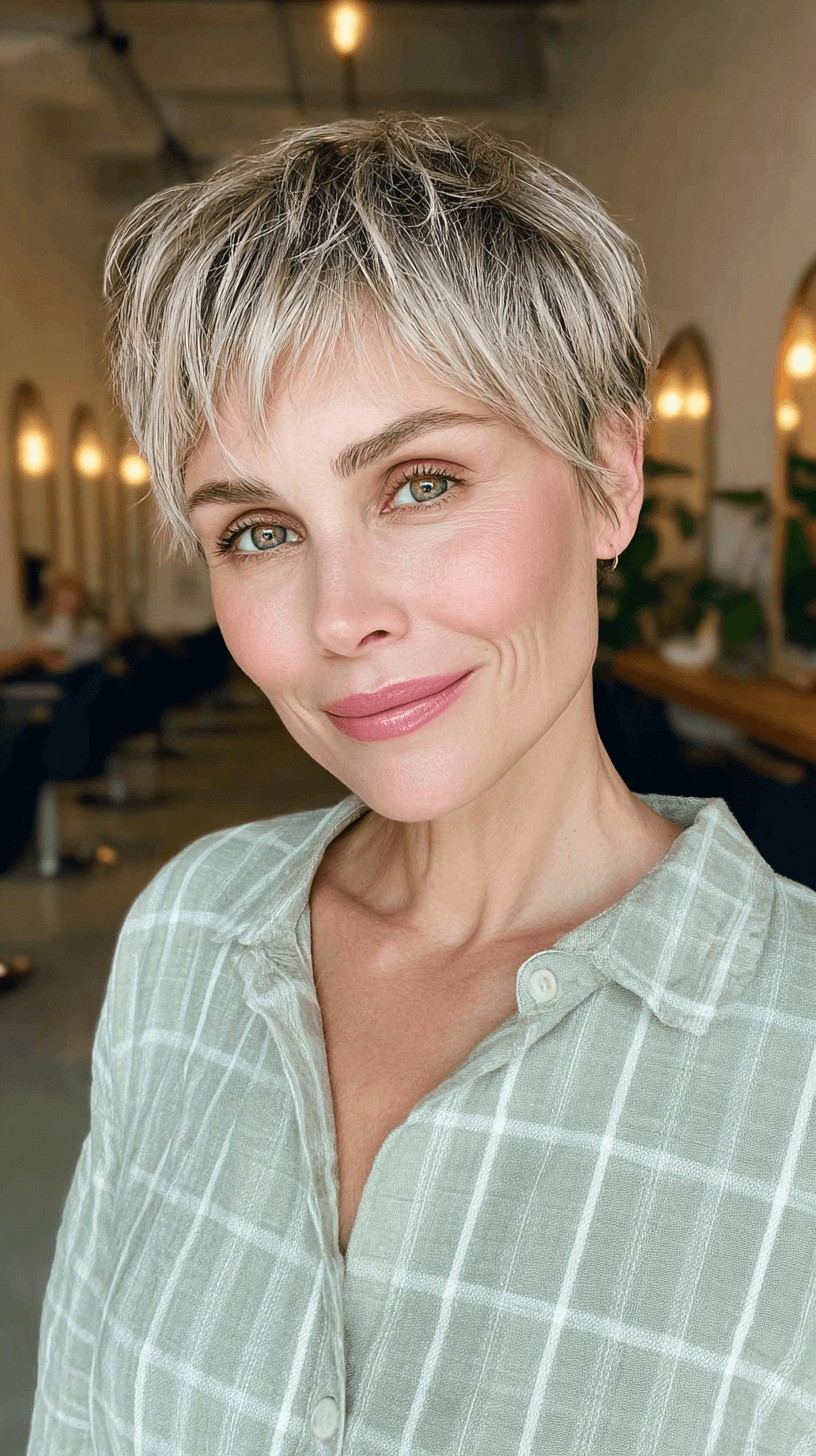 Textured Pixie Cut with Subtle Highlights
