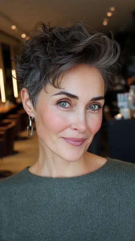 Textured Pompadour Pixie with Lively Volume