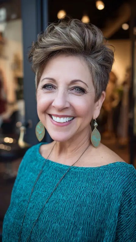 Textured Pompadour Pixie with Playful Volume