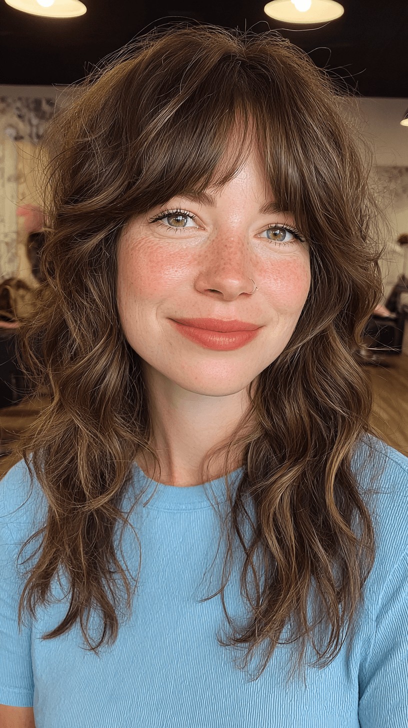 Textured Shag with Soft Curtain Bangs