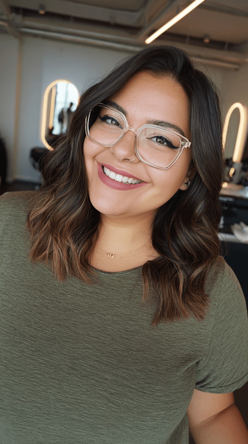 Textured Shoulder-Length Waves with Subtle Highlights