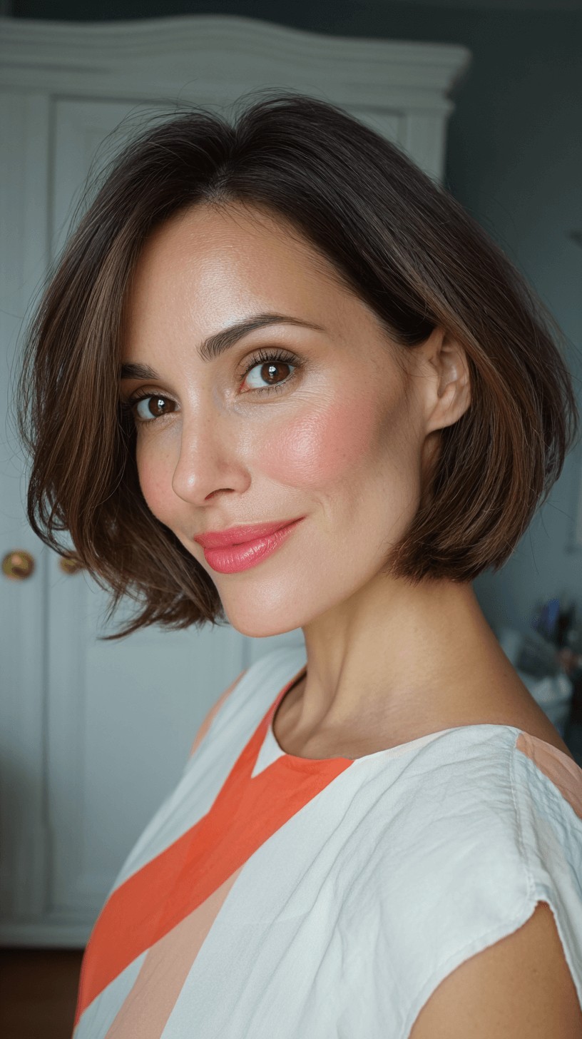 Textured Wavy Bob with Subtle Balayage