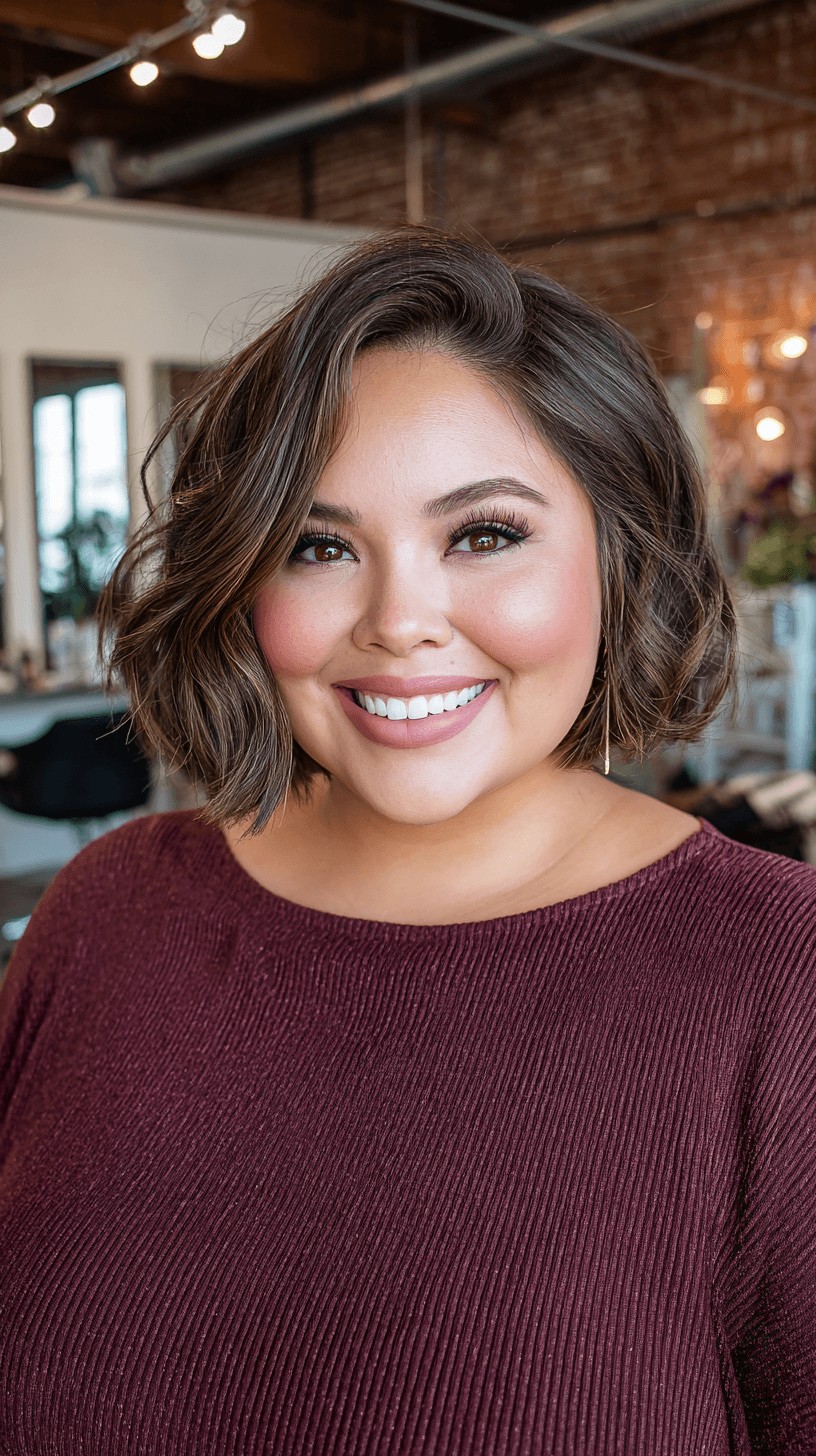 Textured Wavy Lob with Subtle Layering