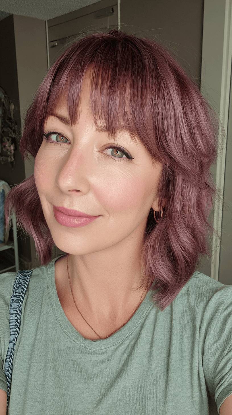 Trendy Textured Mullet with Soft Lavender Tones