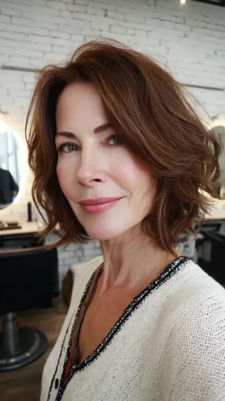 Voluminous Feathered Bob with Soft Waves