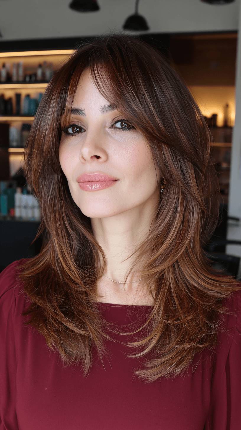 Voluminous Layered Cut with Soft Face-Framing Bangs