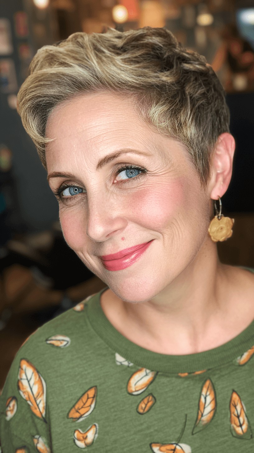 Chic Textured Pompadour Pixie with Soft Volume