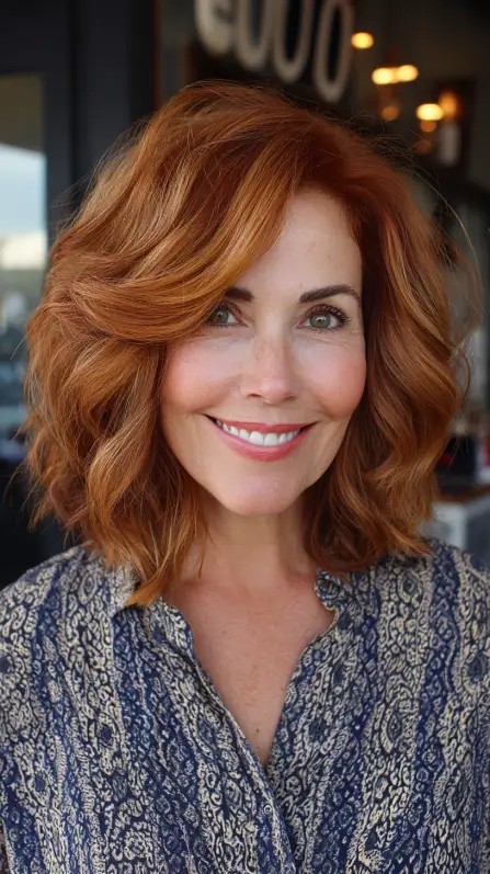 Textured Shoulder-Length Cut with Soft Waves