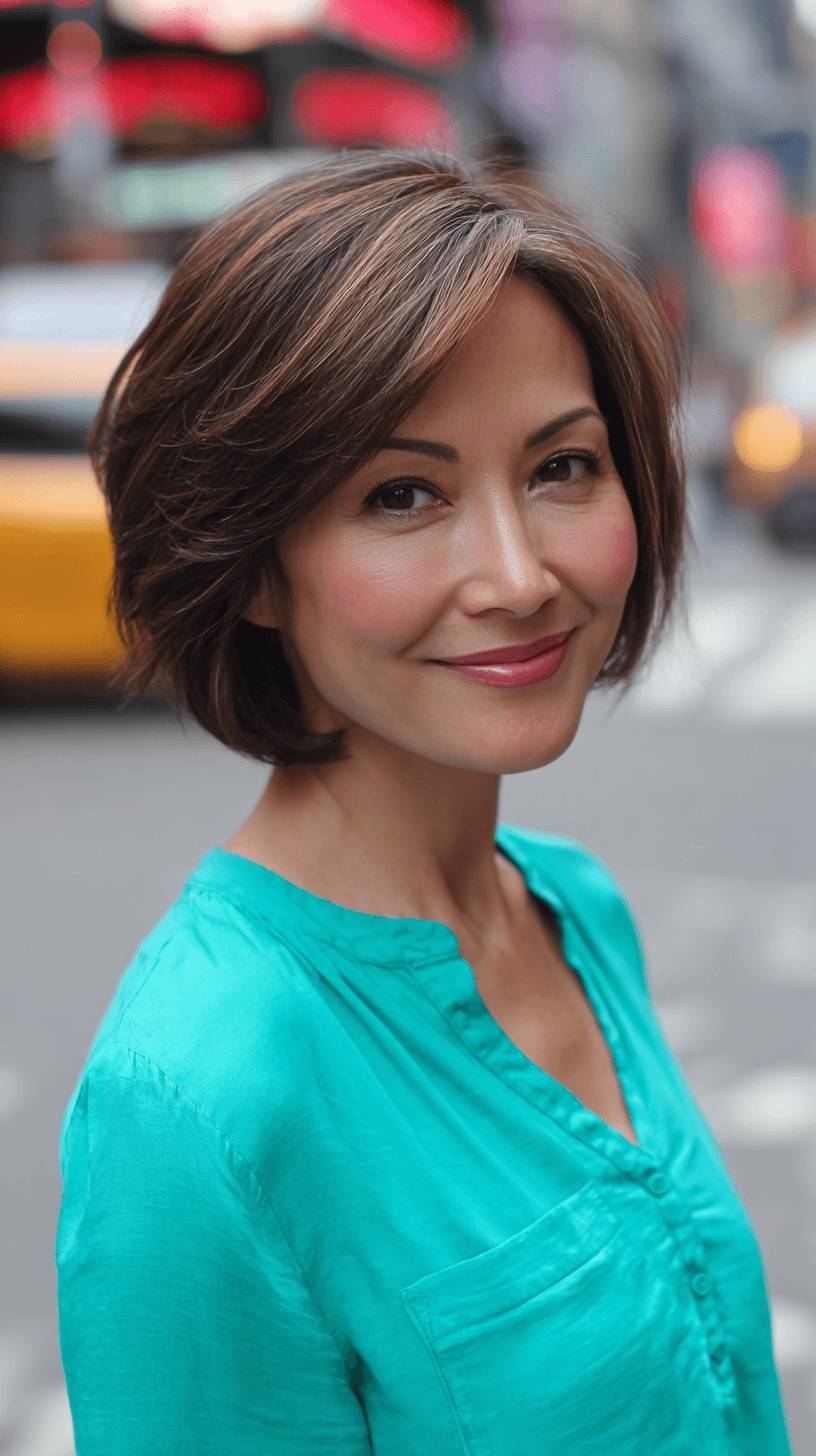 Stylish Textured Bob with Subtle Highlights