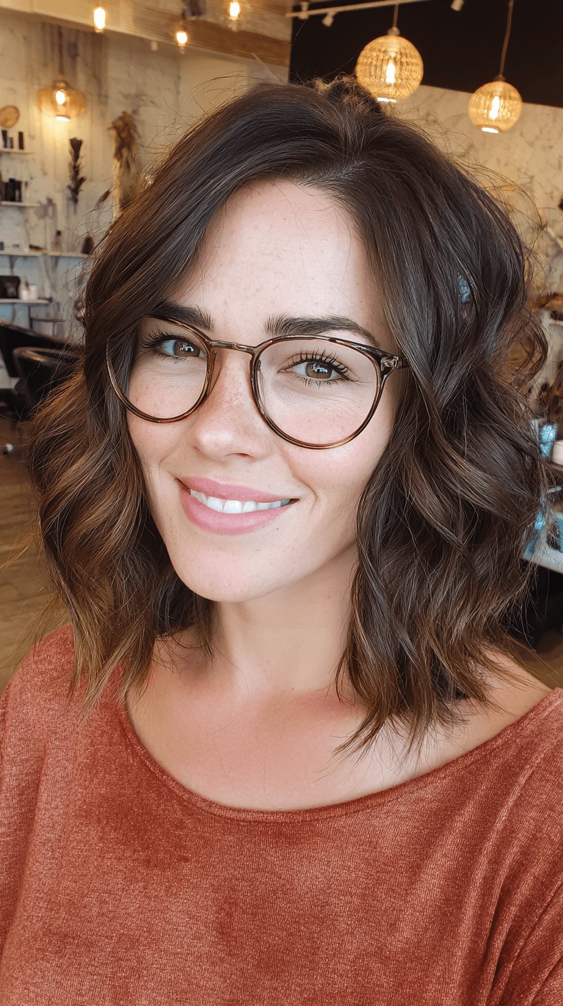 Casual Textured Lob with Soft Waves