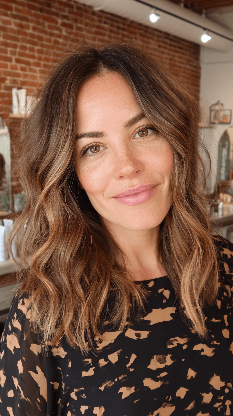 Casual Textured Waves with Subtle Highlights