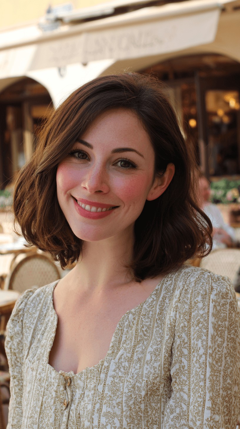 Charming Textured Mid-Length Bob with Soft Waves