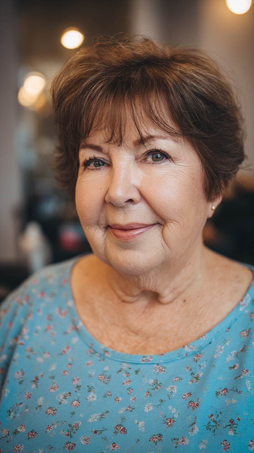 Charming Textured Short Cut with Soft Fringe