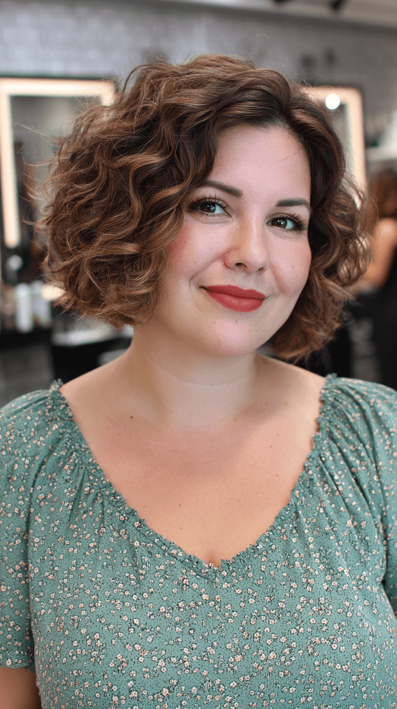 Chic Curly Bob with Textured Layers
