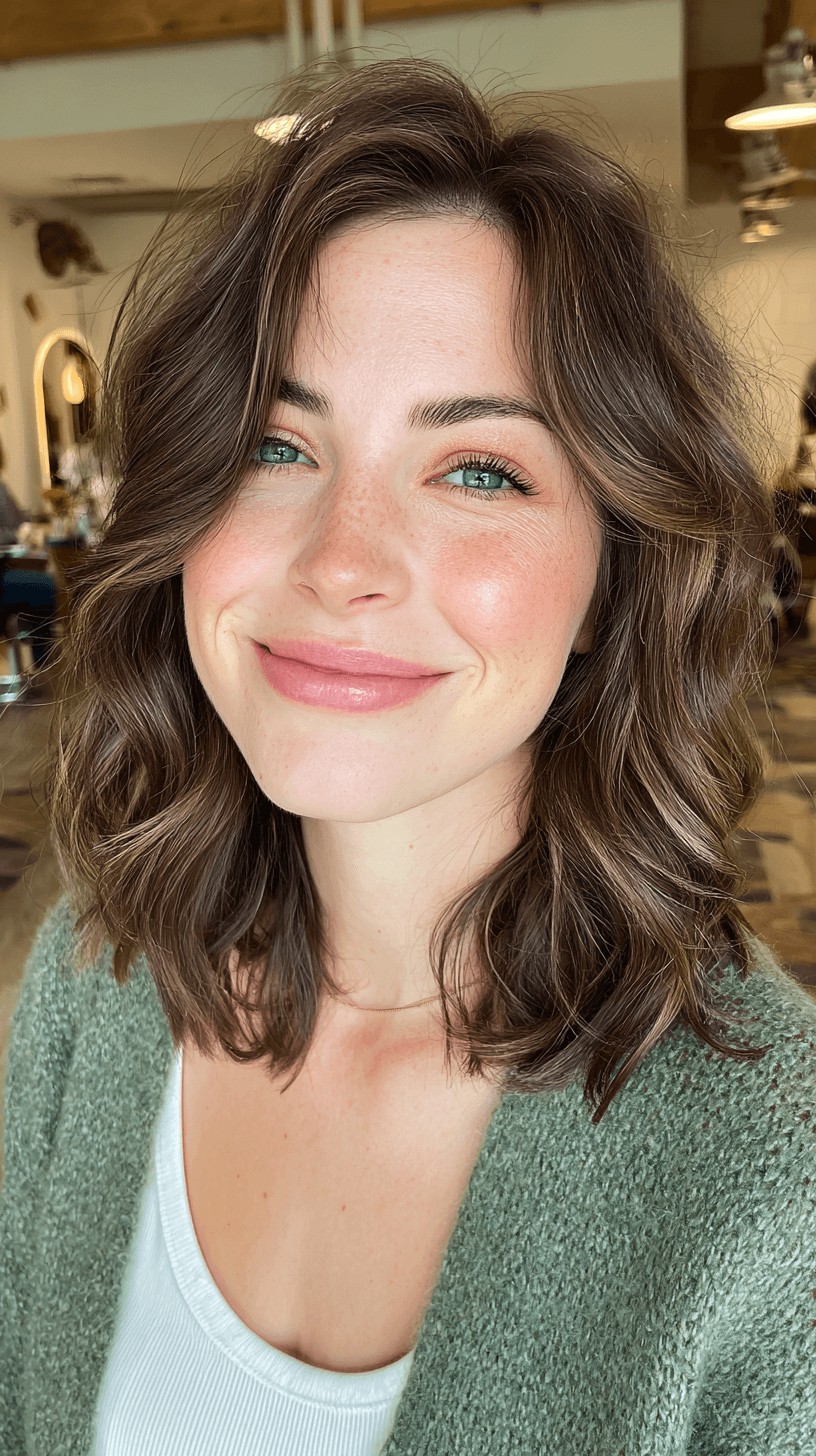 Chic Dimensional Wavy Mid-Length Cut