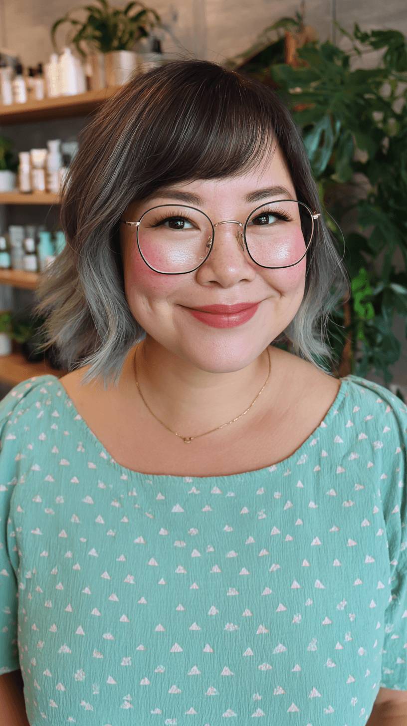 Chic Layered Bob with Subtle Gray Ombre