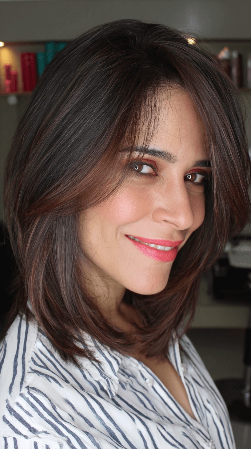 Chic Medium-Length Cut with Subtle Face-Framing Layers