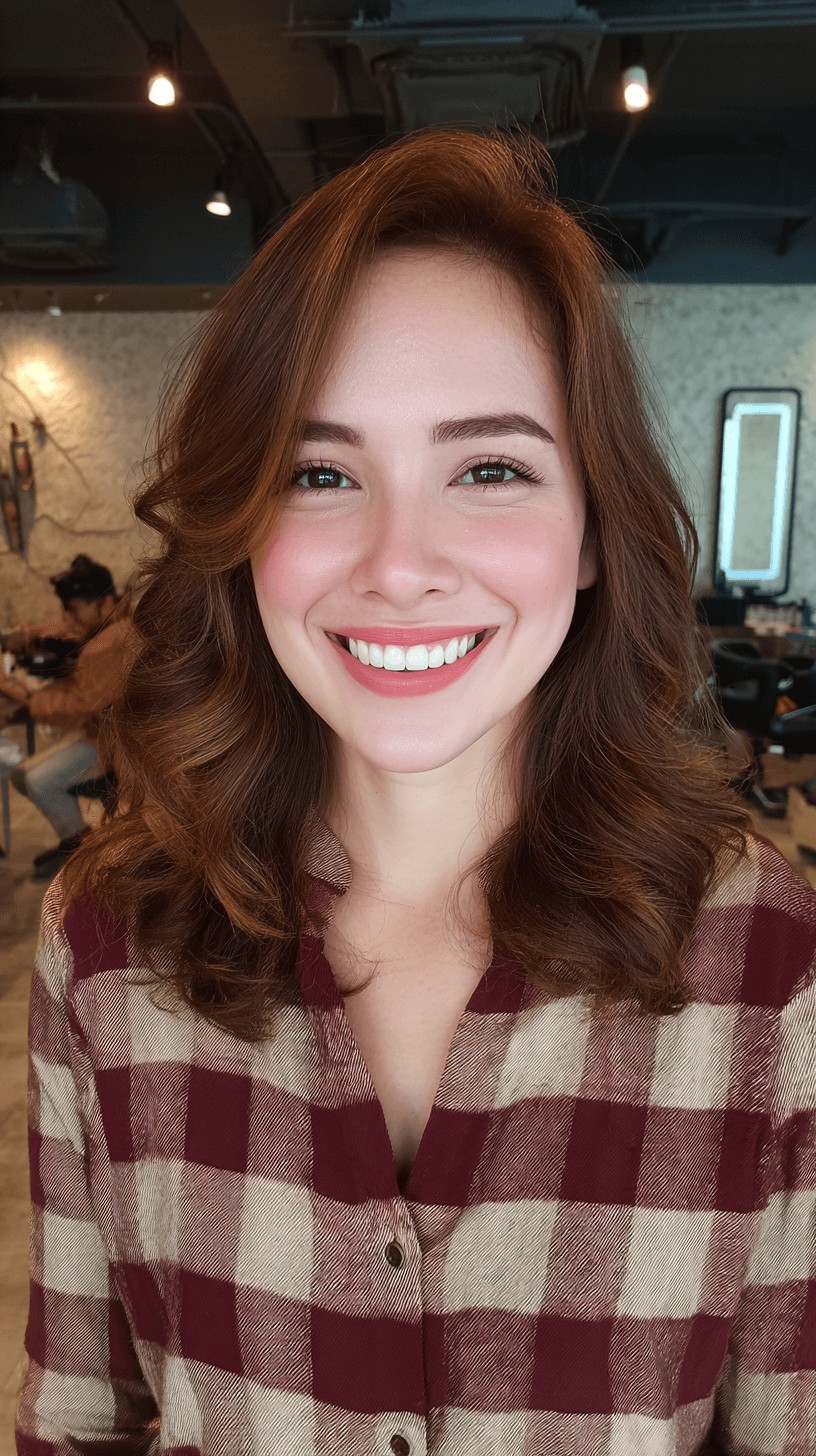 Chic Medium-Length Soft Curls with Natural Shine