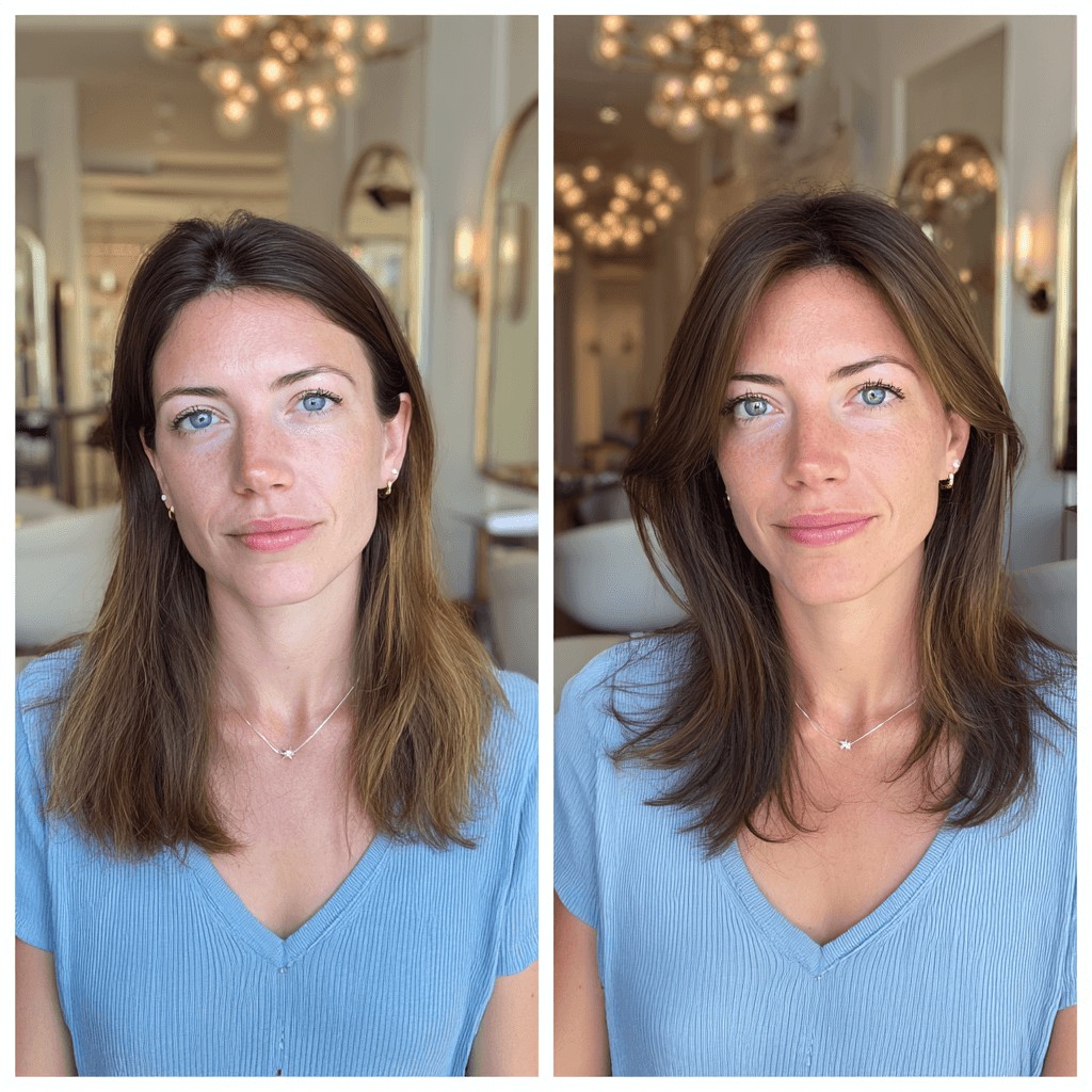 Chic Mid-Length Cut with Soft Layers and Warm Undertones