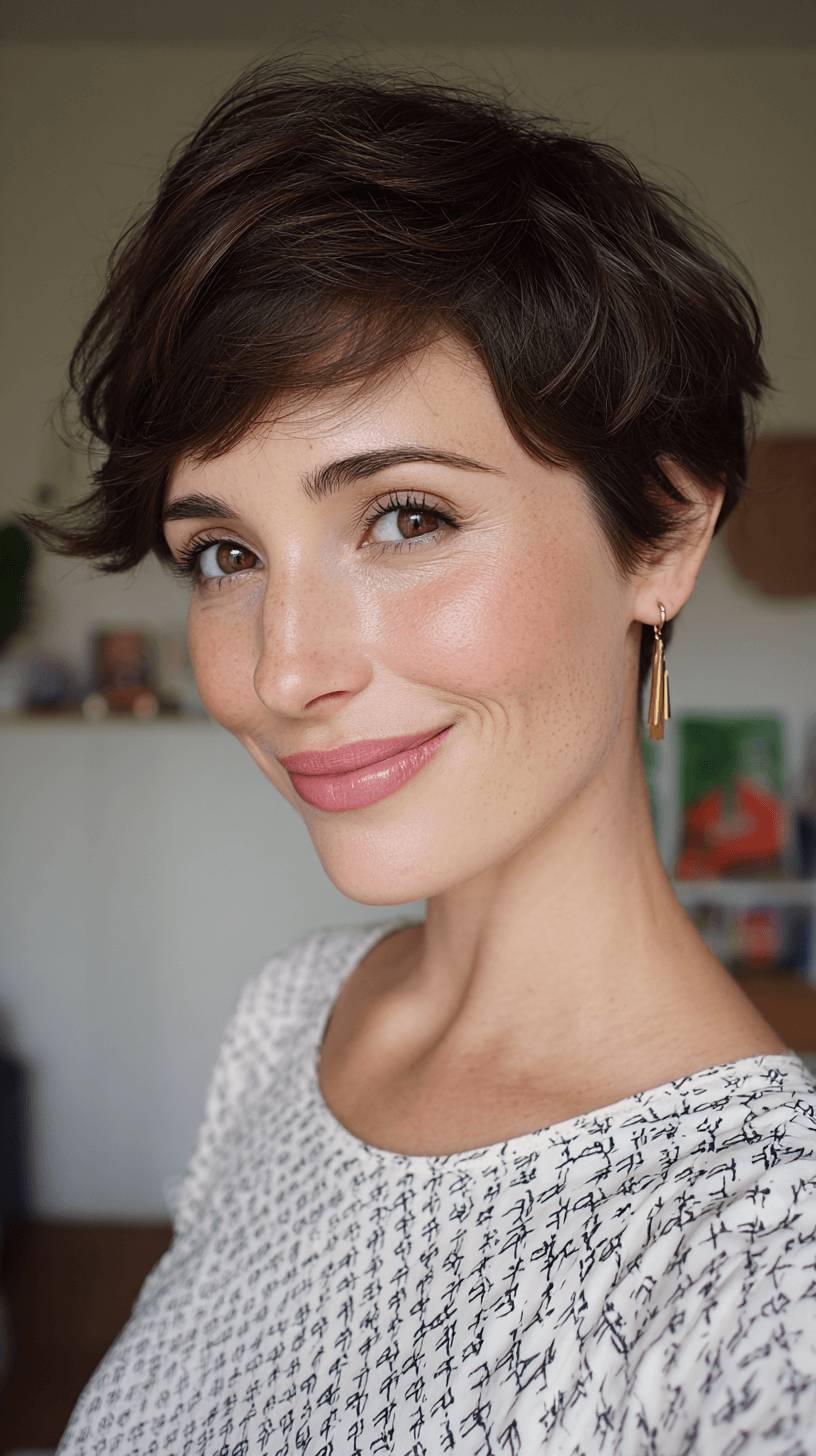 Chic Short Curly Cut with Soft Textured Layers