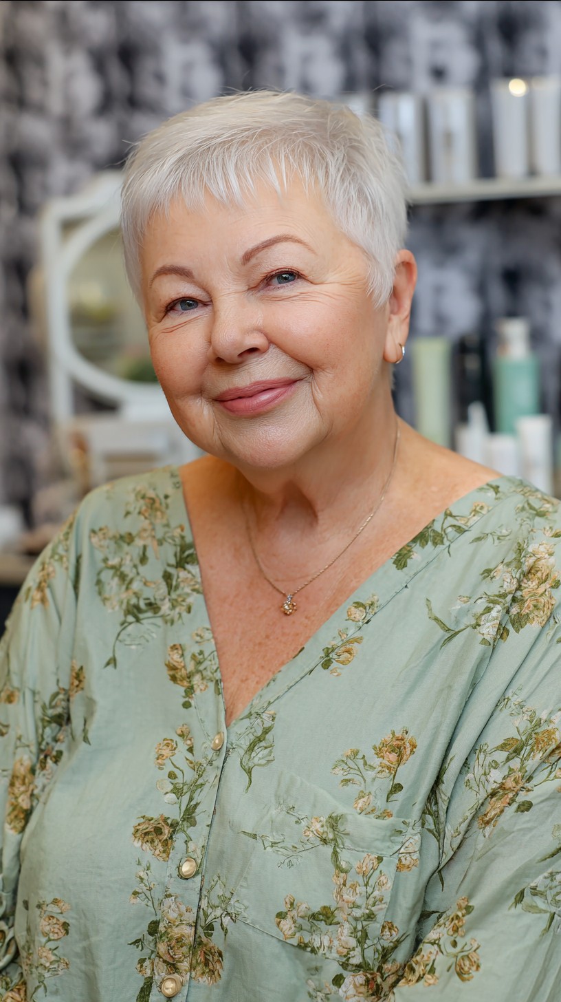 Chic Short Silver Crop with Soft Textured Layers