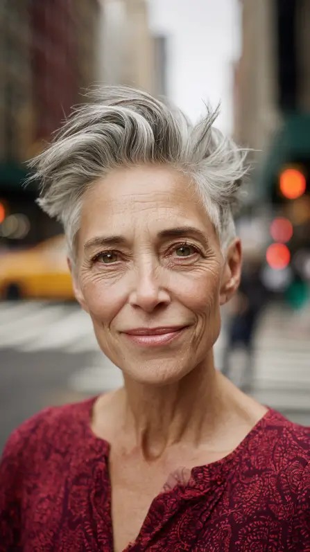 Chic Short Textured Pompadour Pixie with Edgy Volume