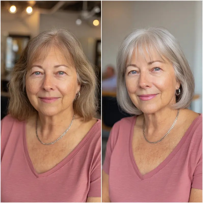 Chic Soft Grey Bob with Subtle Layers