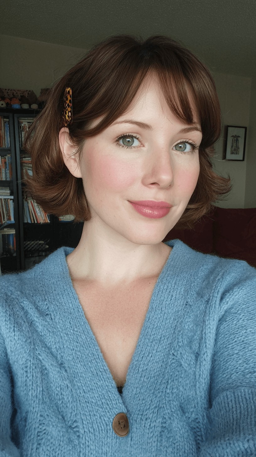 Chic Textured Bob with Playful Side-Swept Bangs