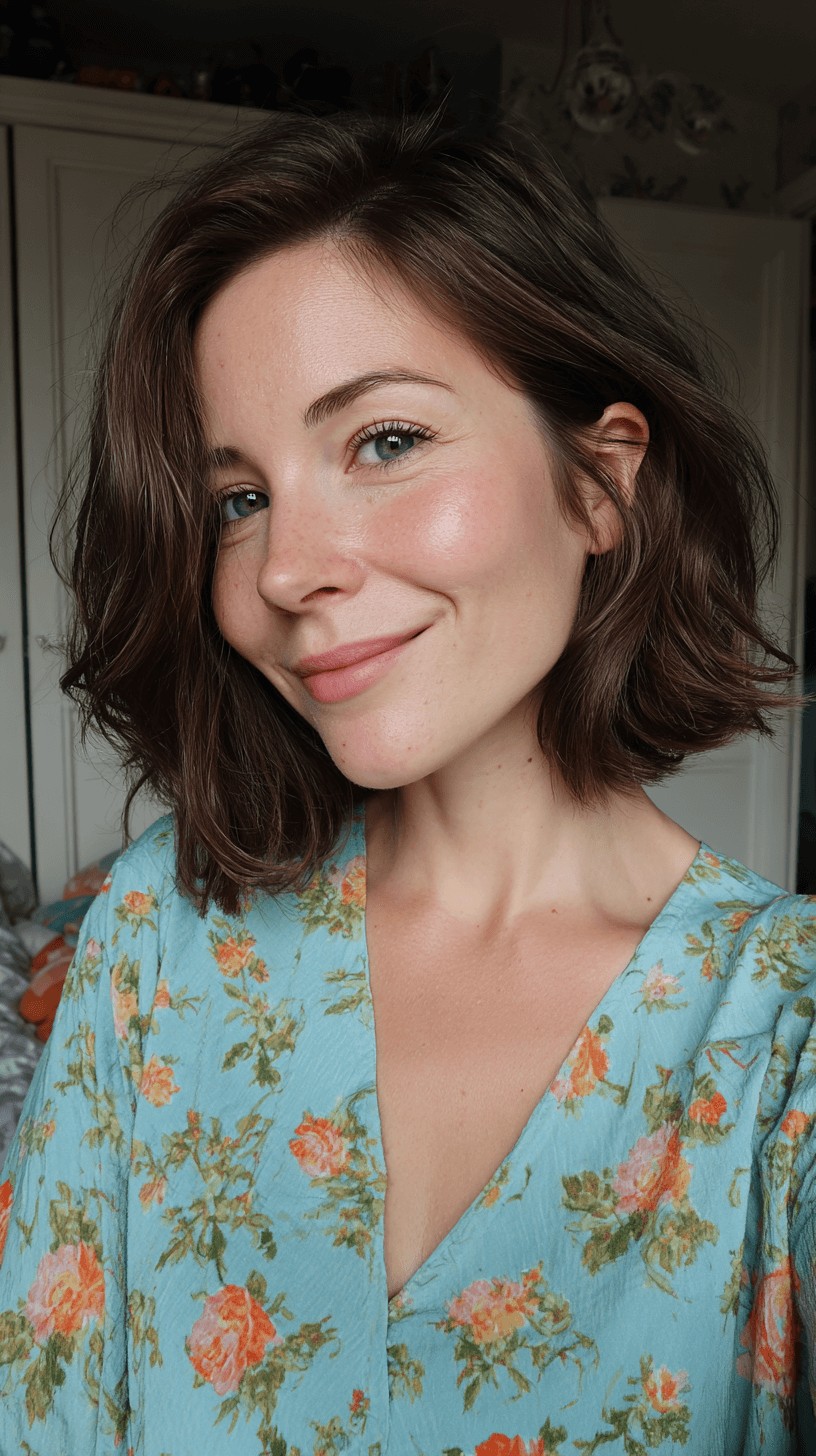 Chic Textured French Bob with Effortless Waves