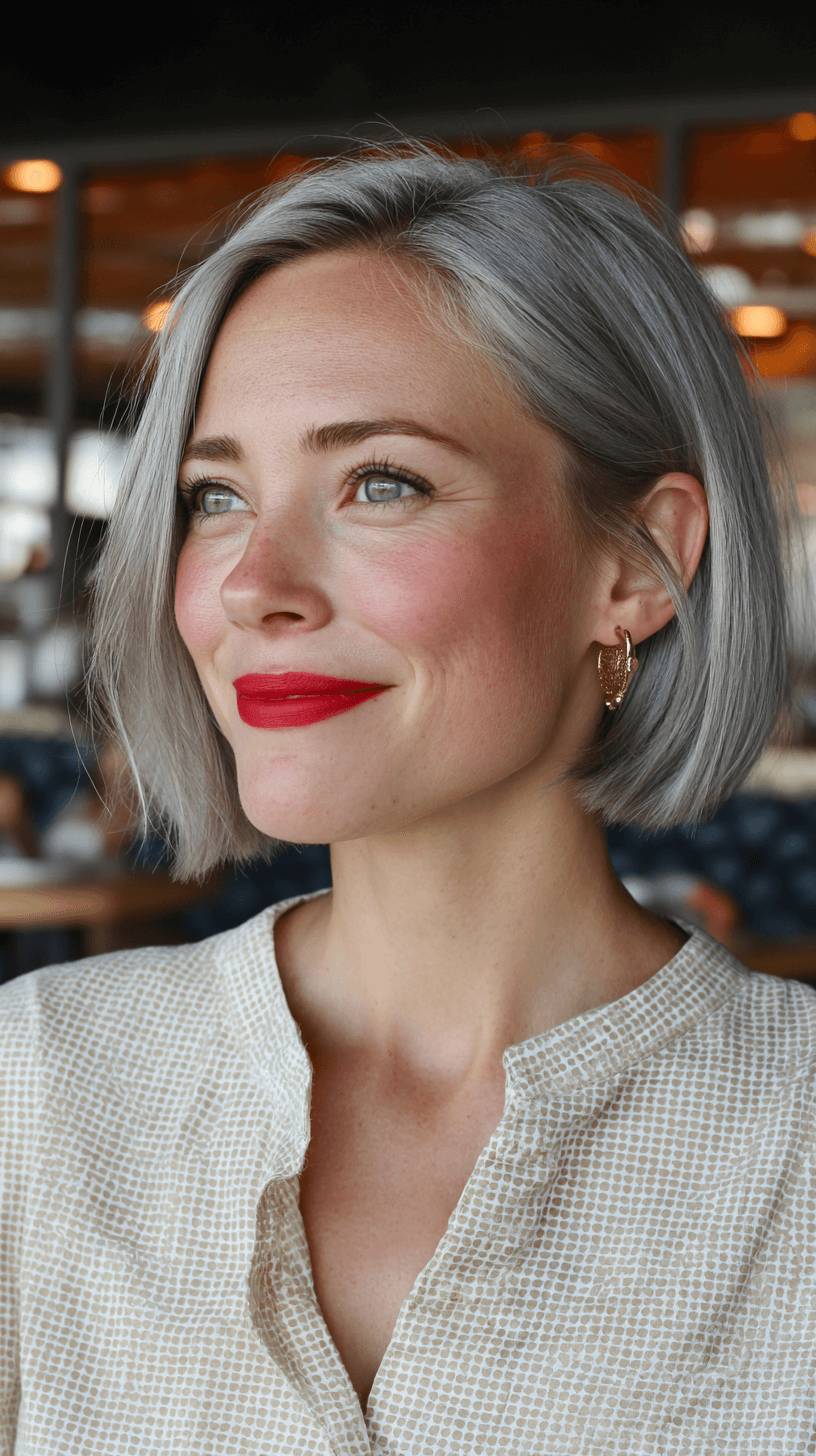 Chic Textured Grey Bob