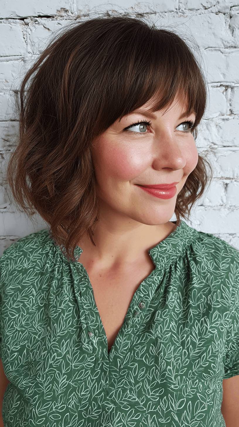 Chic Textured Lob with Soft Face-Framing Layers