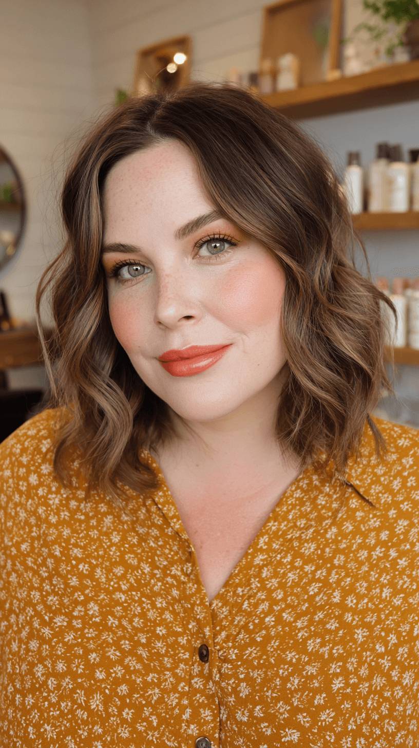 Chic Textured Lob with Soft Waves