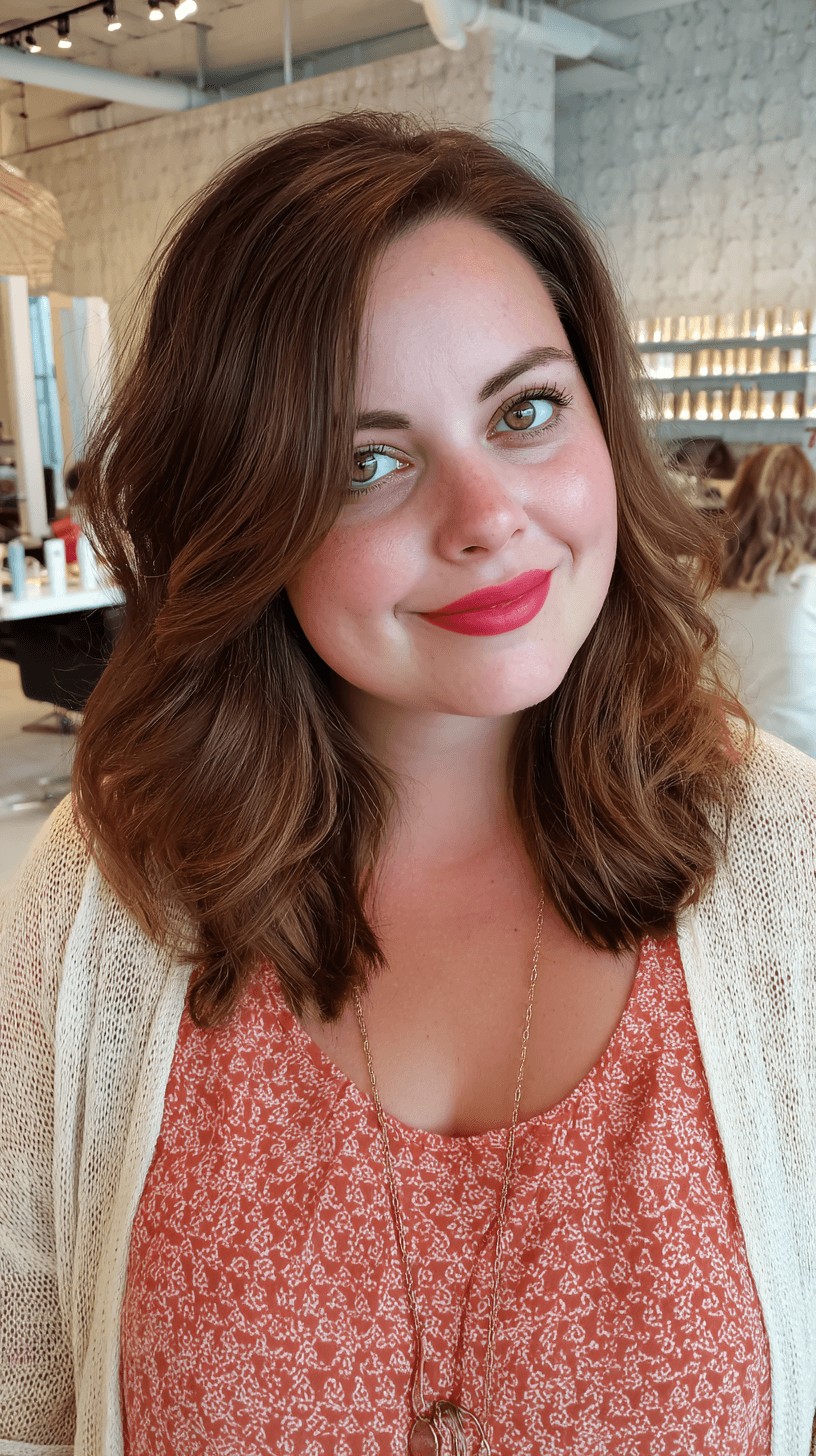 Chic Textured Mid-Length Cut with Soft Waves