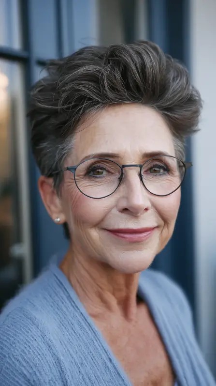 Chic Textured Pompadour Pixie with Soft Volume