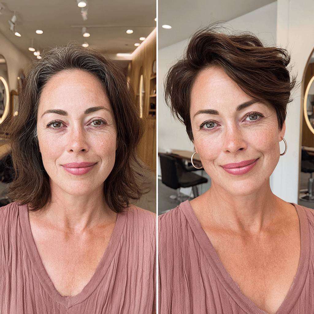 Chic Textured Pompadour Pixie with Soft Waves