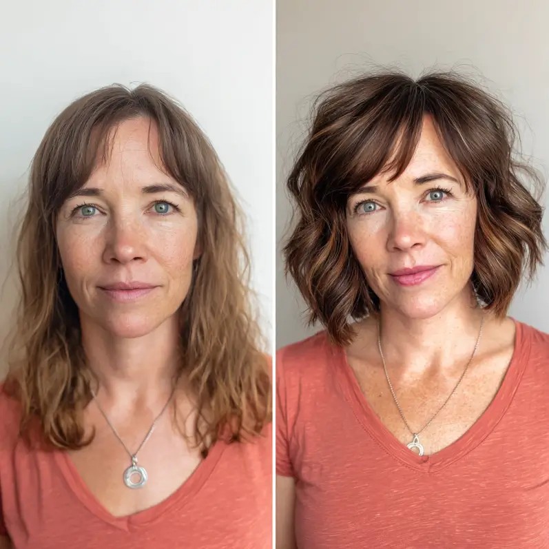 Chic Textured Ripple Bob with Soft Waves