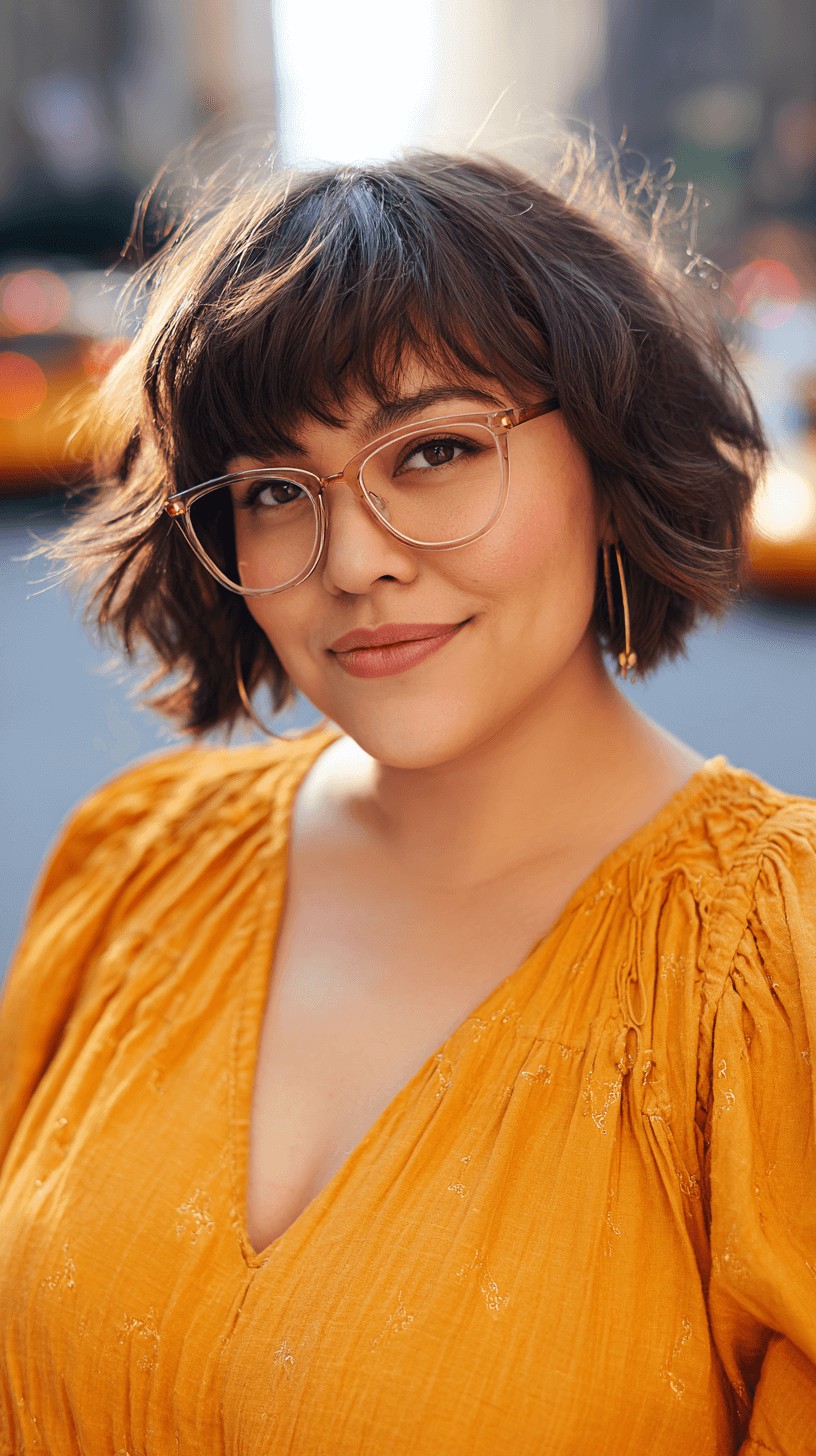 Chic Textured Short Bob with Playful Bangs