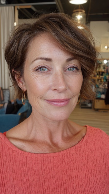 Chic Textured Short Bob with Subtle Waves